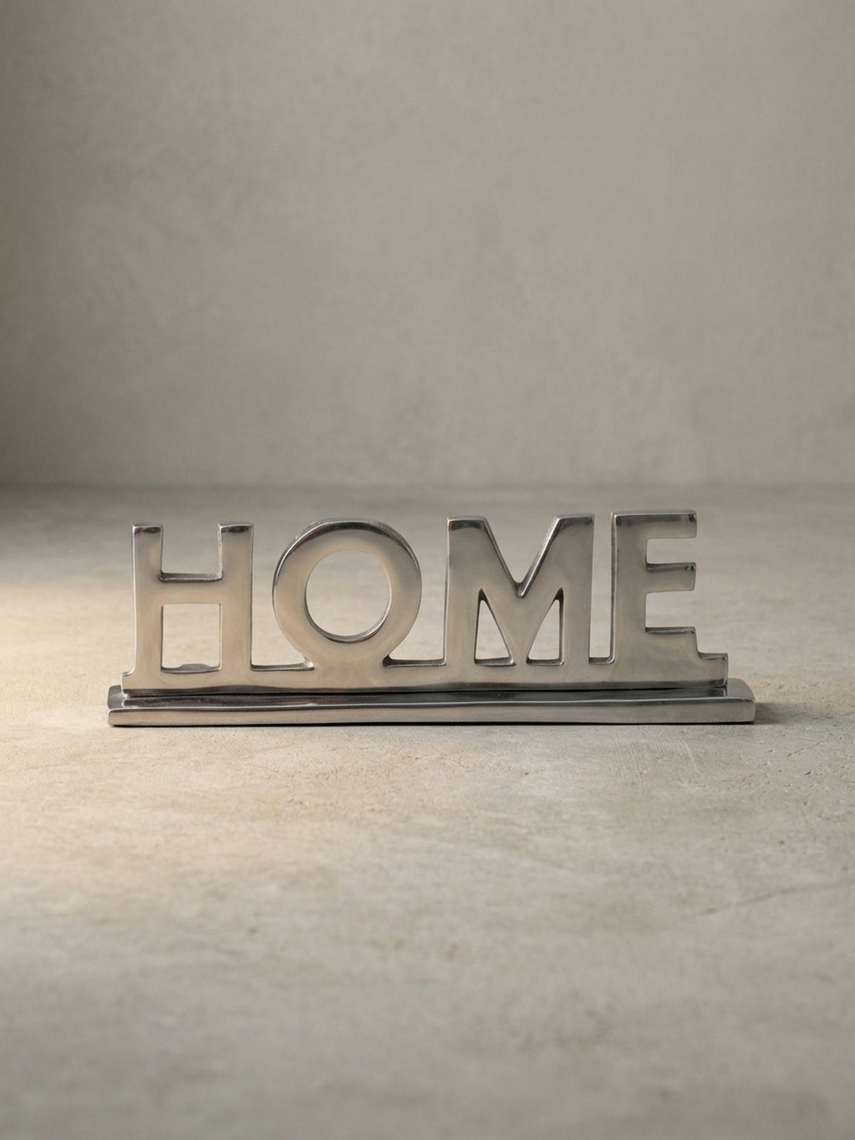 WOHNACCESSOIRE Schriftzug aus Aluminium, 22 cm Silberdeko für Tisch und Regal - Silberfarben, Metall (22/4/7cm) - KADIMA DESIGN