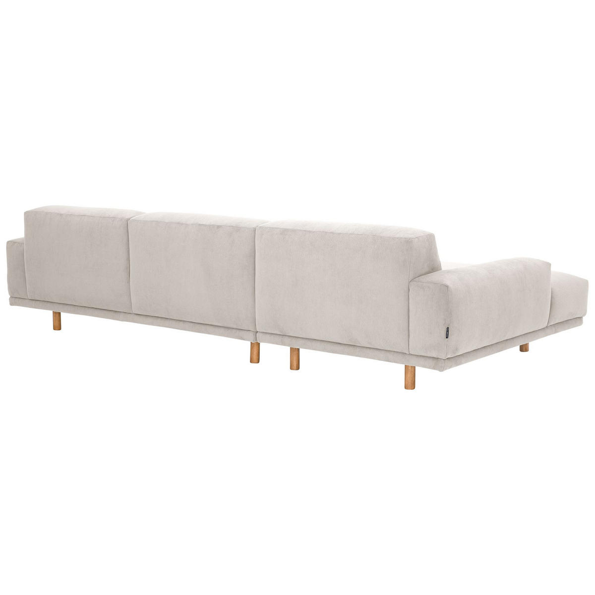 ECKSOFA mit Longchair links Kattryna Cordstoff beige - Beige, Kunststoff (133/283cm) - 58aufmkessel