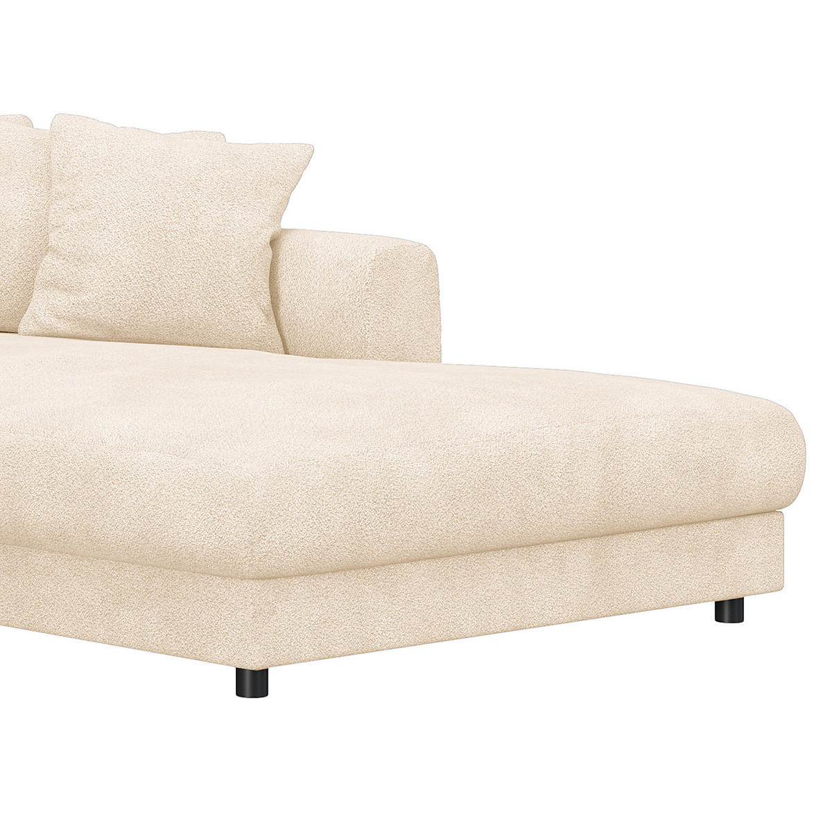 ECKSOFA mit Longchair - Beige/Schwarz, Kunststoff/Textil (238/183cm) - home24