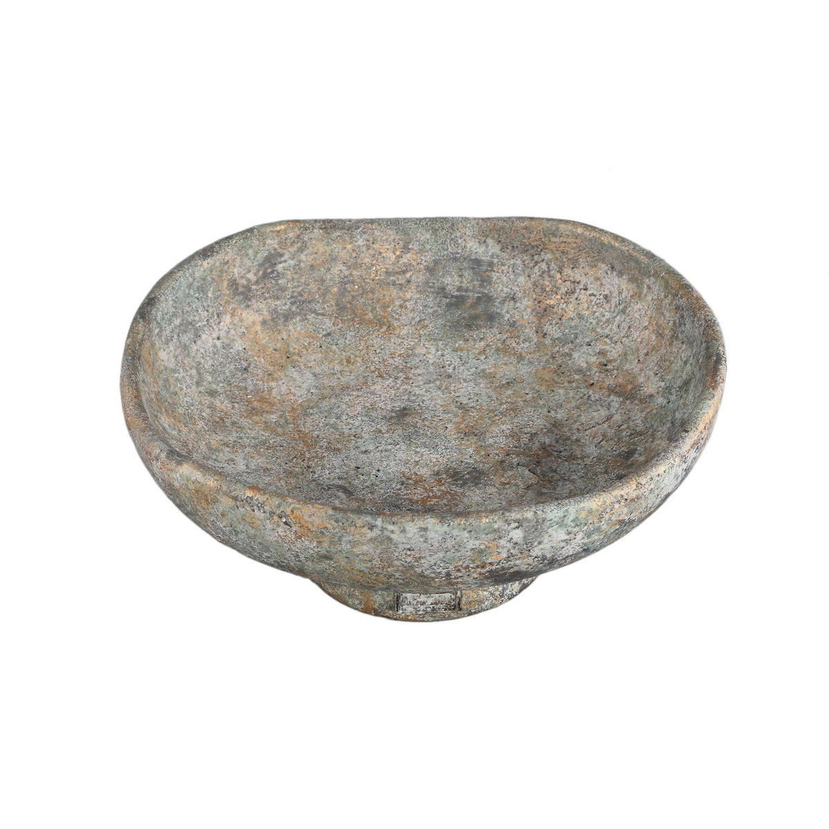 SCHALE Rokas Grau 30/30/13cm - Grau, Stein (13cm) - PTMD Collection