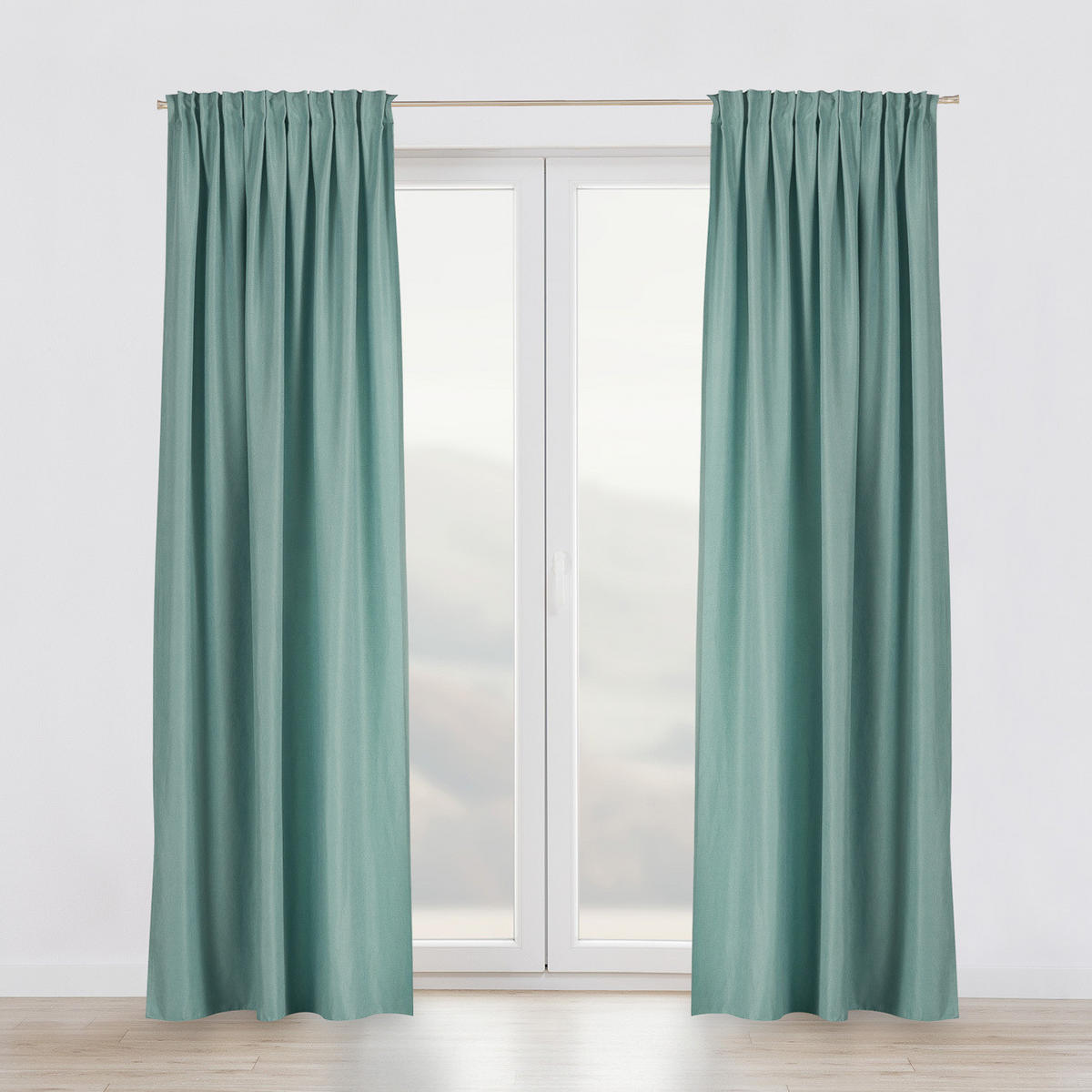 FERTIGVORHANG mit Schlaufenband türkis 140 x 280 cm - Türkis, Textil (140/280/1cm) - Dekoria