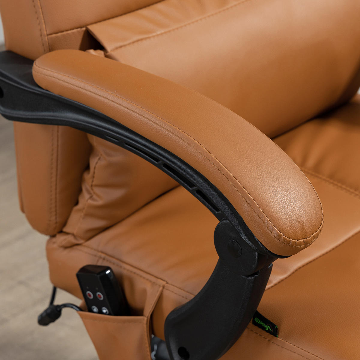 BÜROSTUHL mit Massagefunktion, Braun - Braun, Leder (67/123/66cm) - Vinsetto