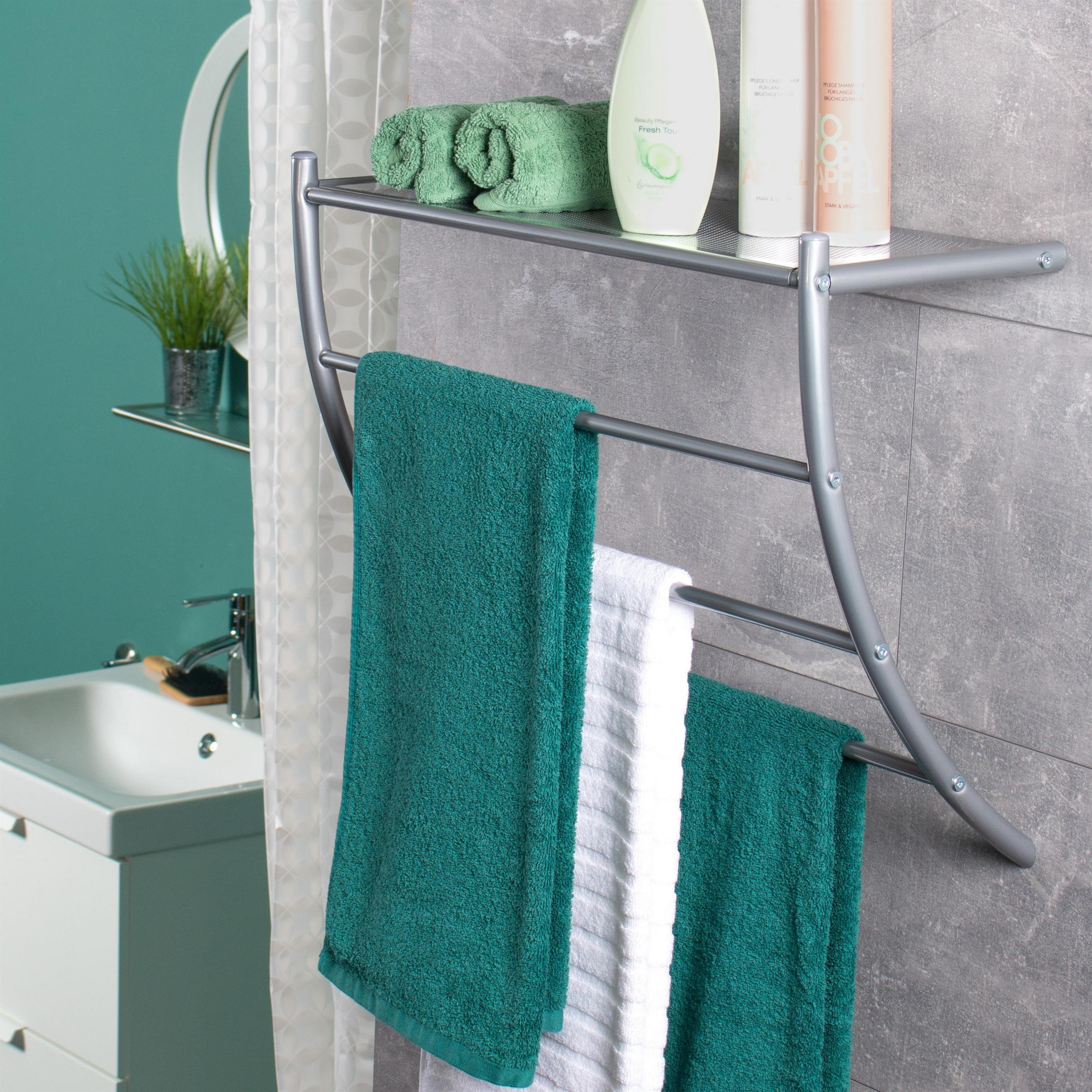 HANDTUCHHALTER, grau, Stahl - Grau, Metall (56/43.5/20.5cm) - bremermann
