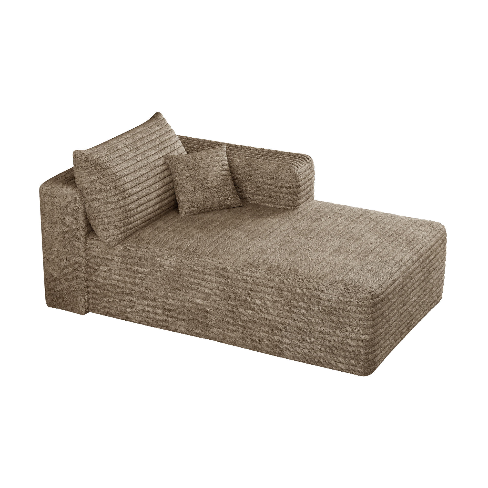 RÉCAMIERE DE-34736 linke Chaiselongue mit Corduroy Kamel - Sandfarben, Textil (90/58/151cm) - ComfortXL