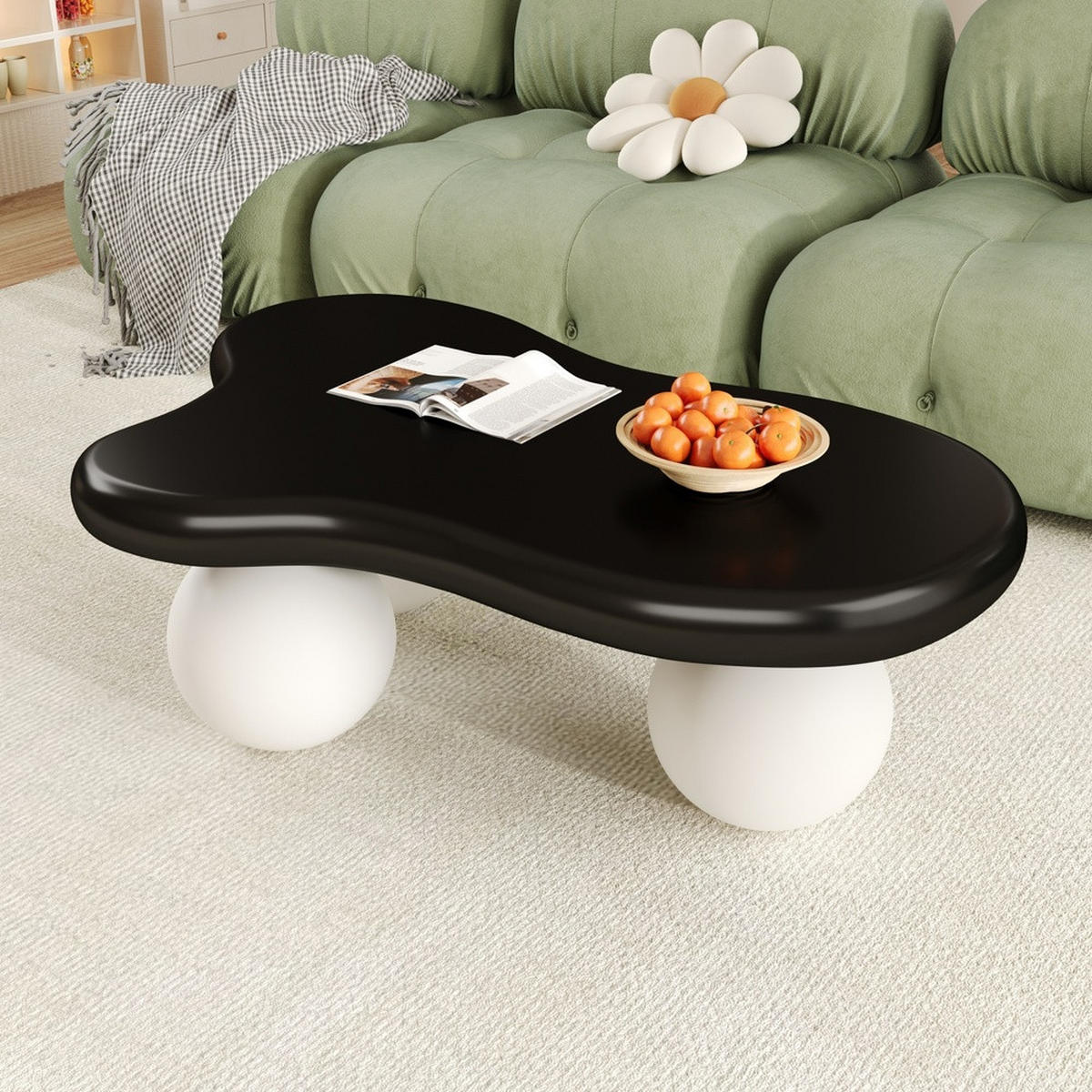 COUCHTISCH Cloud-Form LED 16-Farben Modern Schwarz-Weiß - Weiß, Holz (109.22/77.47/15.24cm) - FLIEKS