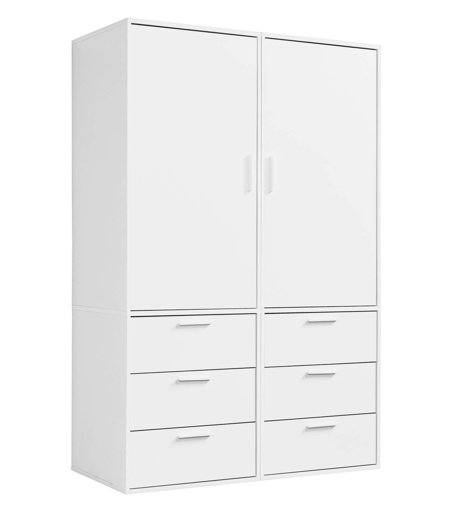KLEIDERSCHRANK Der Grenzenlose - Weiß, Holzwerkstoff (120/187/58cm) - Mokebo