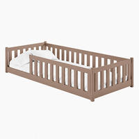 BODENBETT 90x190 cm in Milchschokolade mit Matratze - Hellbraun, Holz (90/190cm) - Kids Collective
