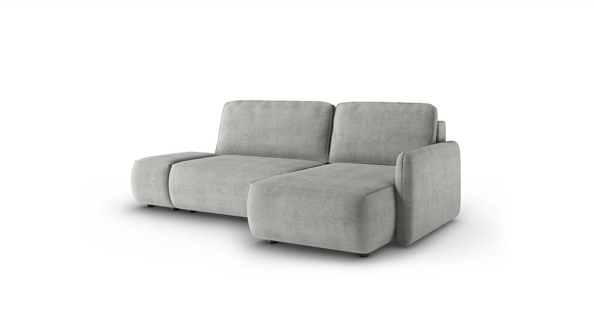 ECKSOFA Luka Mit Schlaffunktion - Hellgrau, Holzwerkstoff/Textil (148/229cm) - Fun Möbel