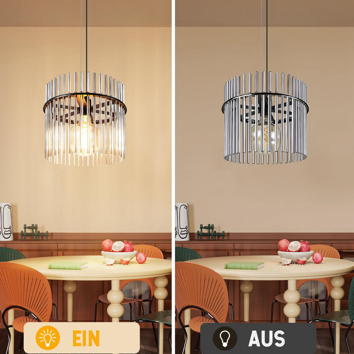 PENDELLEUCHTE BACKNANG Ⅲ 30/10/150 cm - Schwarz, Metall (30/10/150cm) - Nettlife