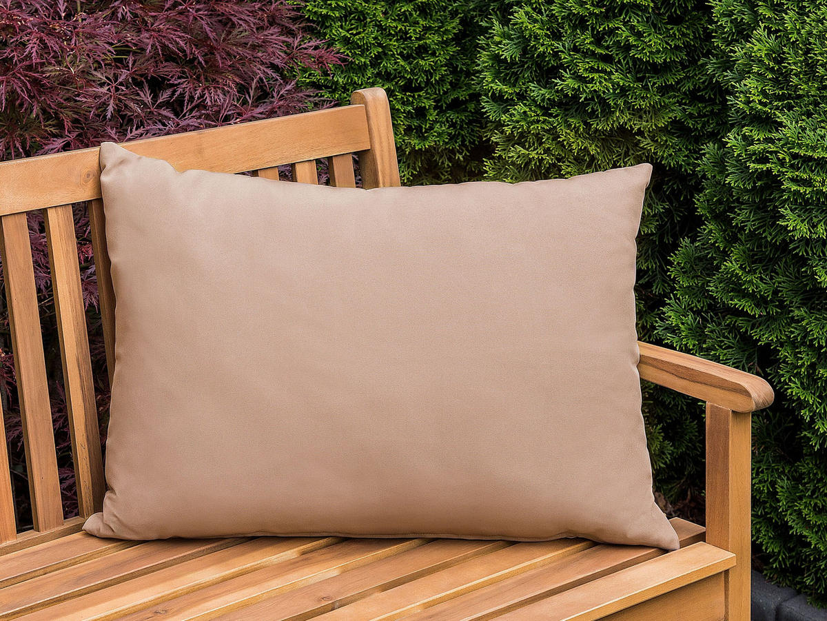 GARTENKISSEN 2er-Set sandbeige 50/70 cm Almyros - Beige, Textil (50/70cm) - Beliani