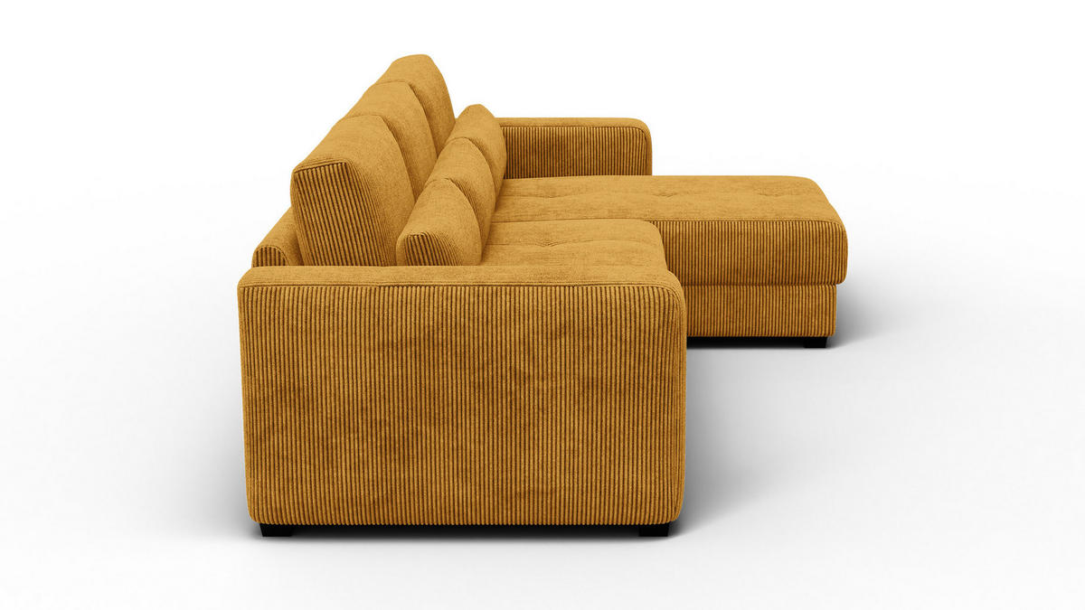 ECKSOFA OLI 4-Sitzer rechts, safran - Gelb, Holz/Textil (295/172cm) - Courtois Laville