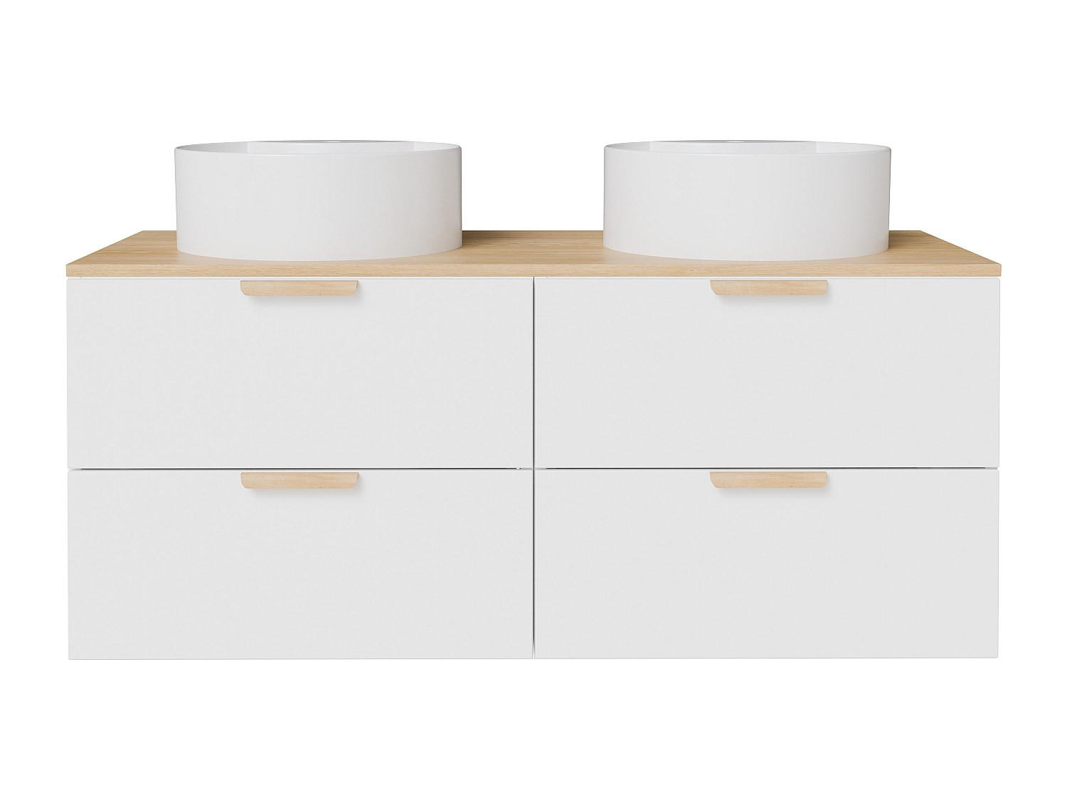 DOPPELWASCHTISCH - 120 cm x 46 cm - holz - weiß Avoreli - Weiß, Holz (120/50/46cm) - Vente-Unique