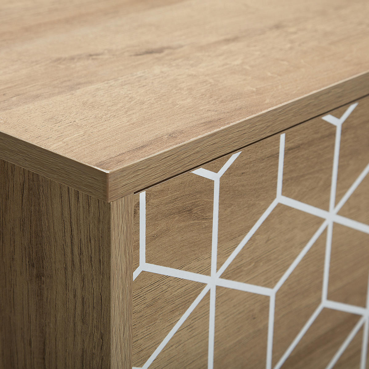 TV-MÖBEL Hellbraun, Weiß TORVI 40/160/50 cm - Hellbraun, Holzwerkstoff (160/50/40cm) - Beliani