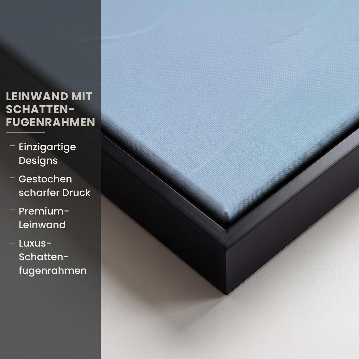 LEINWAND Bilder mit Rahmen - Tulpen - Rosa Akzente - Blau - 90x90 - Pastellblau, Textil (90/90cm) - MuchoWow