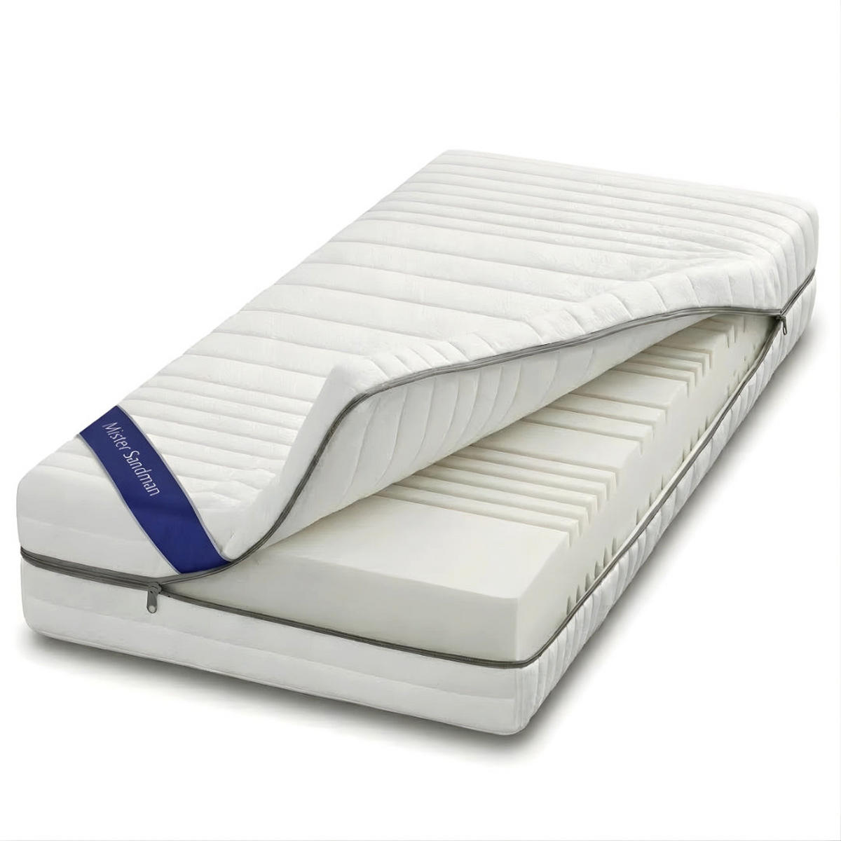 KALTSCHAUMMATRATZE 100x200 cm – 25 cm Komforthöhe – 7 Zonen – H2 H3 – ergonomisch - Weiß, Textil (100/200cm) - Mister Sandman