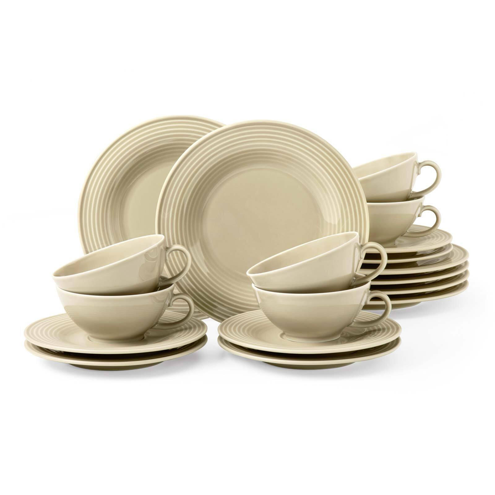TEESERVICE Beat Color Glaze Sandbeige 18er Set - Beige, Keramik (1/1/1cm) - Seltmann Weiden