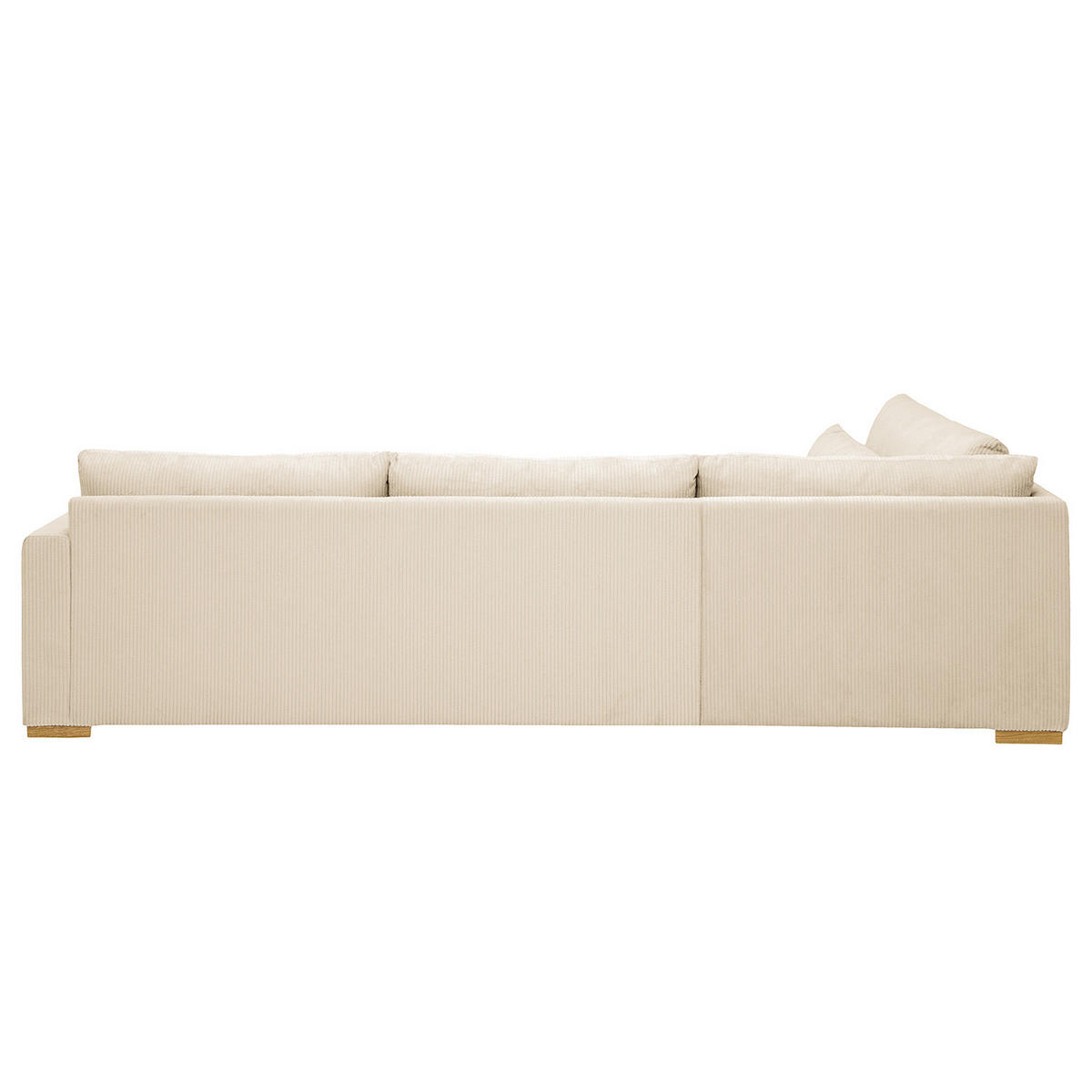 ECKSOFA mit Ottomane - Eichefarben/Creme, Eichenholz/Textil (299/216cm) - home24