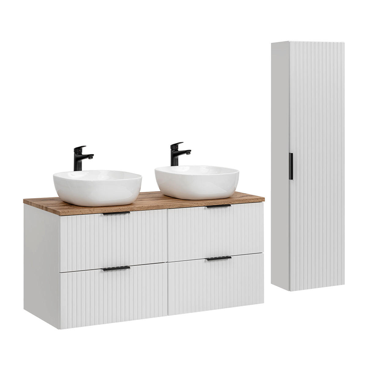 KOUPELNOVÝ NÁBYTEK 120.8cm Adriel 2er-Set Bílá - bílá, kompozitní dřevo (120.8/59/46cm) - Petits-meubles