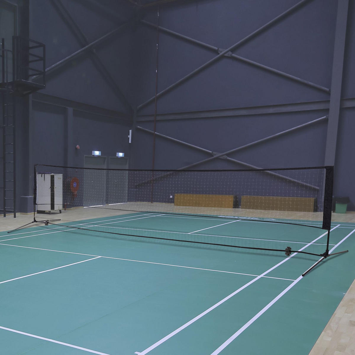 BADMINTONNETZ, PE-Netz, Schwarz, B400 x T103 cm x H94-158 cm - Schwarz, Metall (103/400cm) - HOMCOM