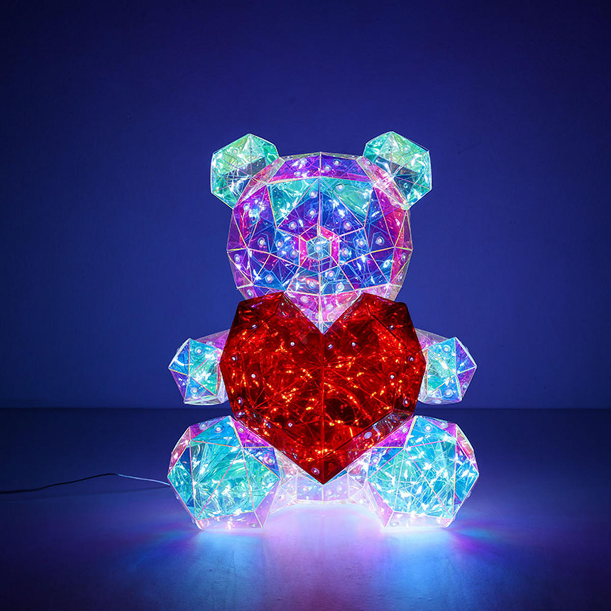 LED TISCHLEUCHTE Kristalloptik Rot - Rot, Kunststoff (23/19/30cm) - Globo Lighting