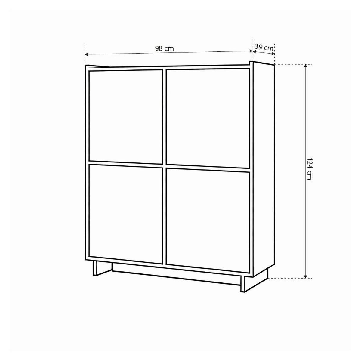 KOMMODE Kiyro - Braun, Holzwerkstoff (98/124/39cm) - Pillovely