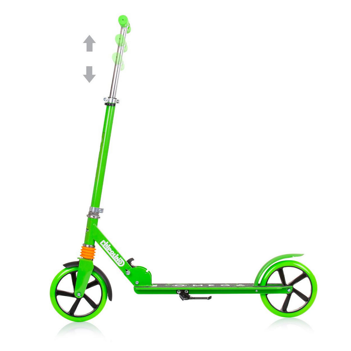 KINDERROLLER Omega grün ABEC-7 Lager verstellbar faltbar Bremse - Grün, Metall (80/34/90cm) - Chipolino