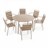 GARTENSET 7-tlg., Taupe - Taupe, Metall - Oviala