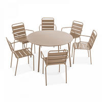 GARTENSET 7-tlg., Taupe - Taupe, Metall - Oviala