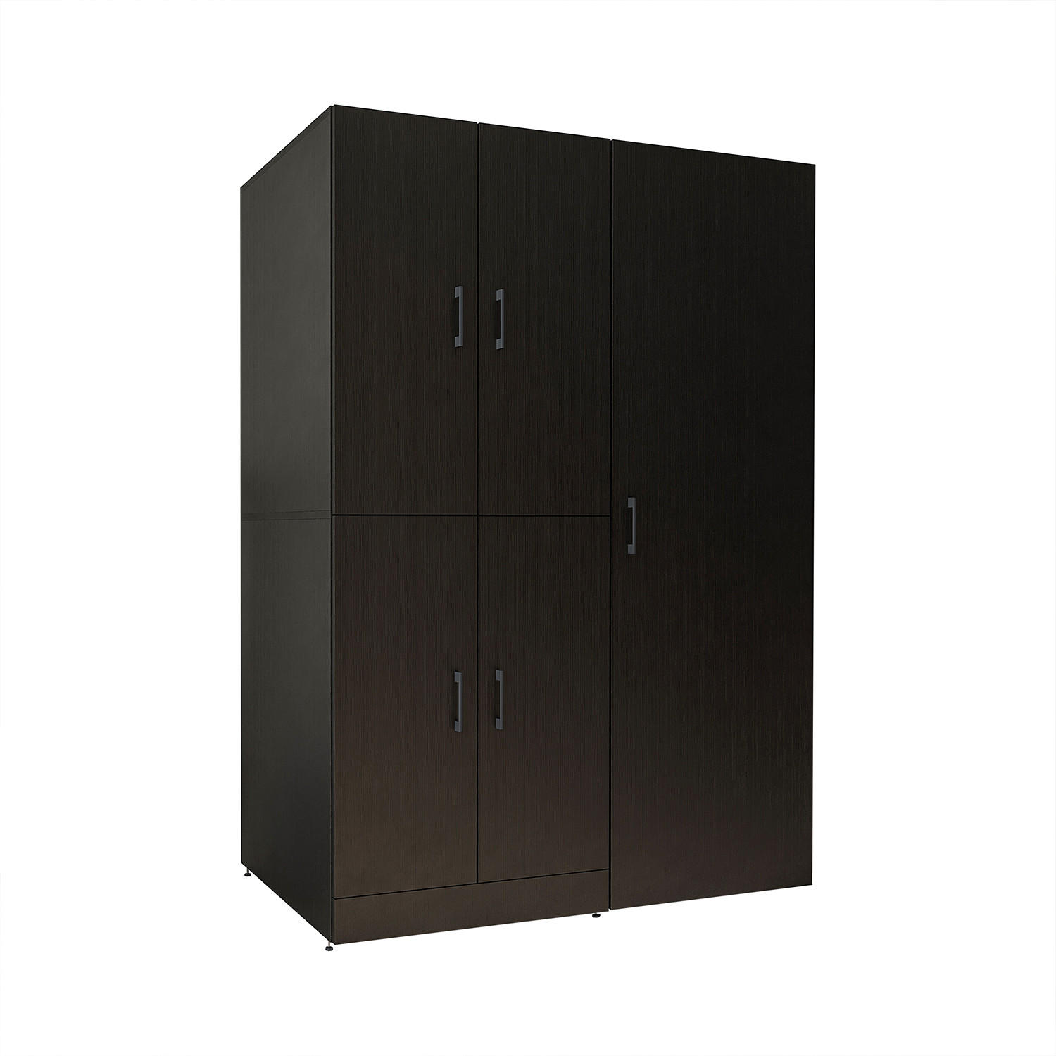 WASCHMASCHINENSCHRANK DORA-II 130cm Breit, 186cm Hoch - Schwarz, Holzwerkstoff (130/186/73.8cm)