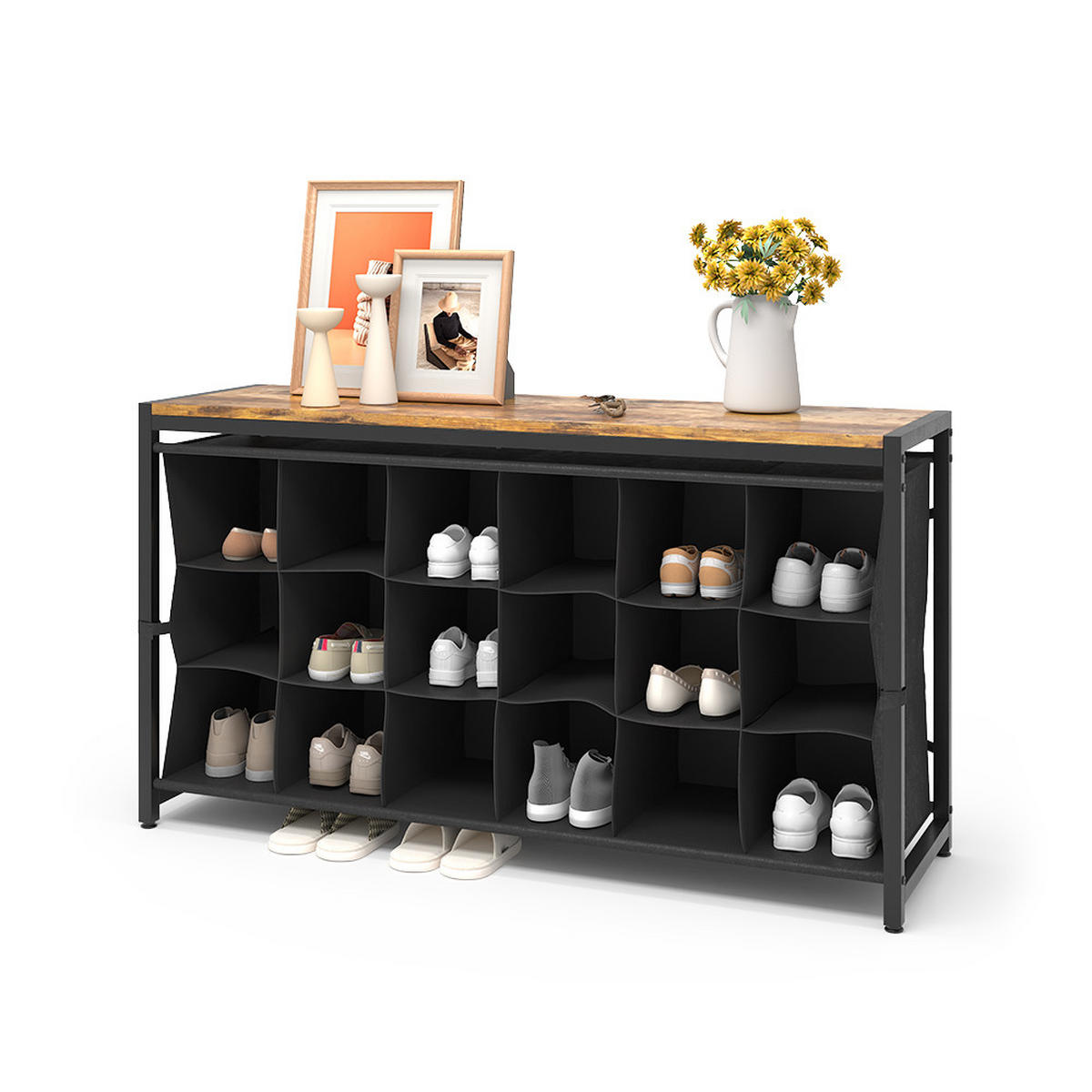 SCHUHREGAL Fyrk Eiche rustikal 100 x 54.5 cm - Wildeiche, Holzwerkstoff (100/54.5/30cm) - Vicco
