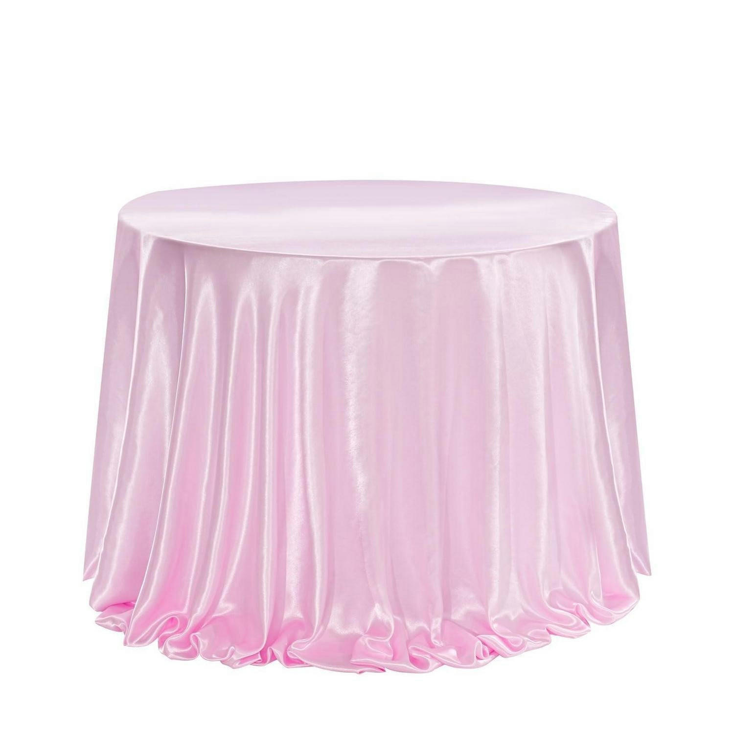 TISCHDECKE Rund 228 cm Satin Hellrosa - Rosa, Textil (228/228/1.5cm)