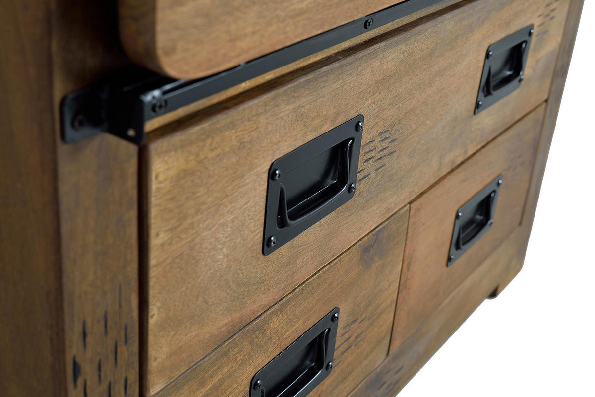 HIGHBOARD aus Mangoholz und Metall - Braun, Holz (45/150/90cm) - Giner y Colomer
