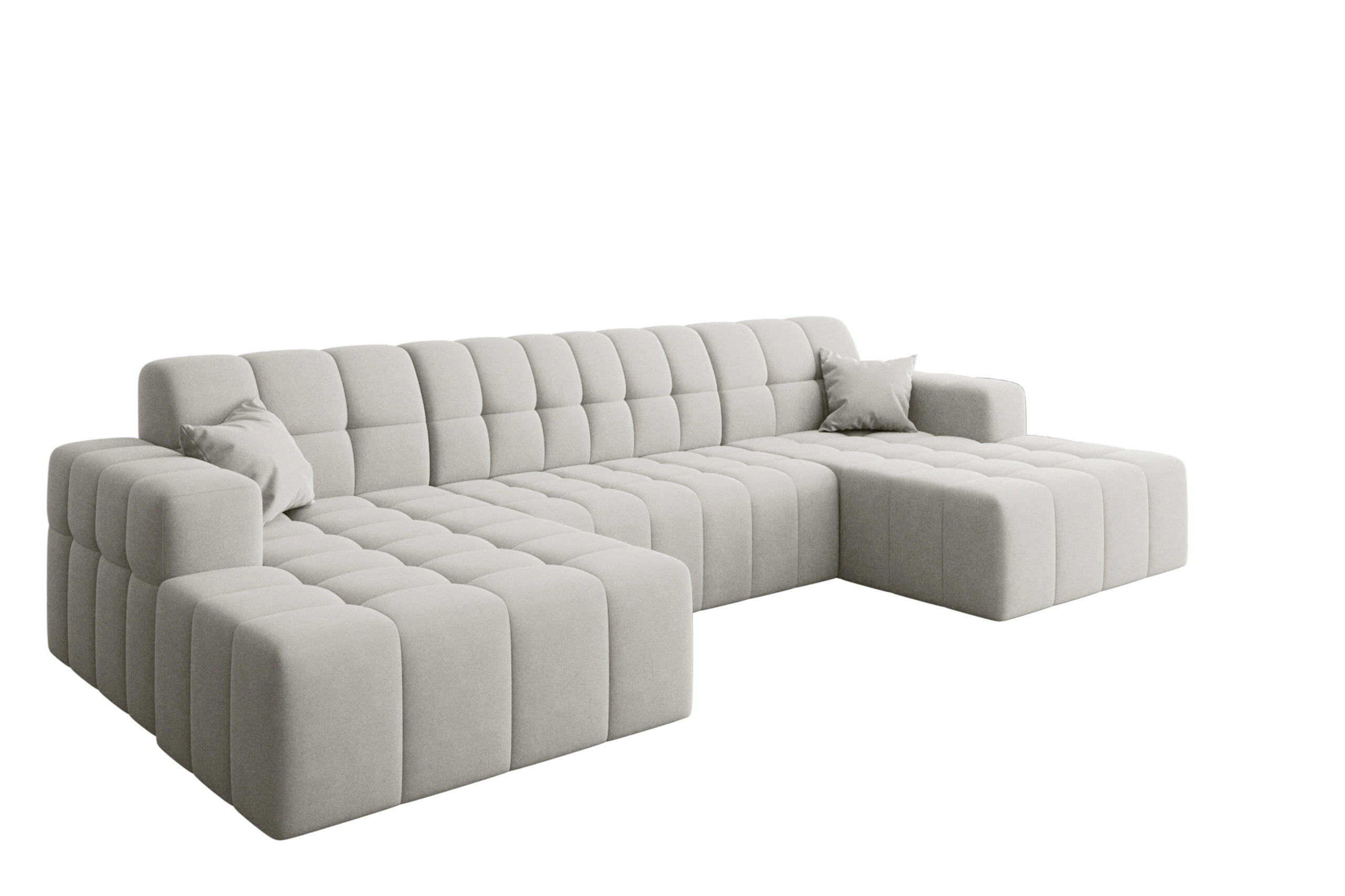 ECKSOFA U-Form Nimes Stoff Portland Weiß - Weiß, Holz/Textil (168/350cm) - Kaiser Möbel