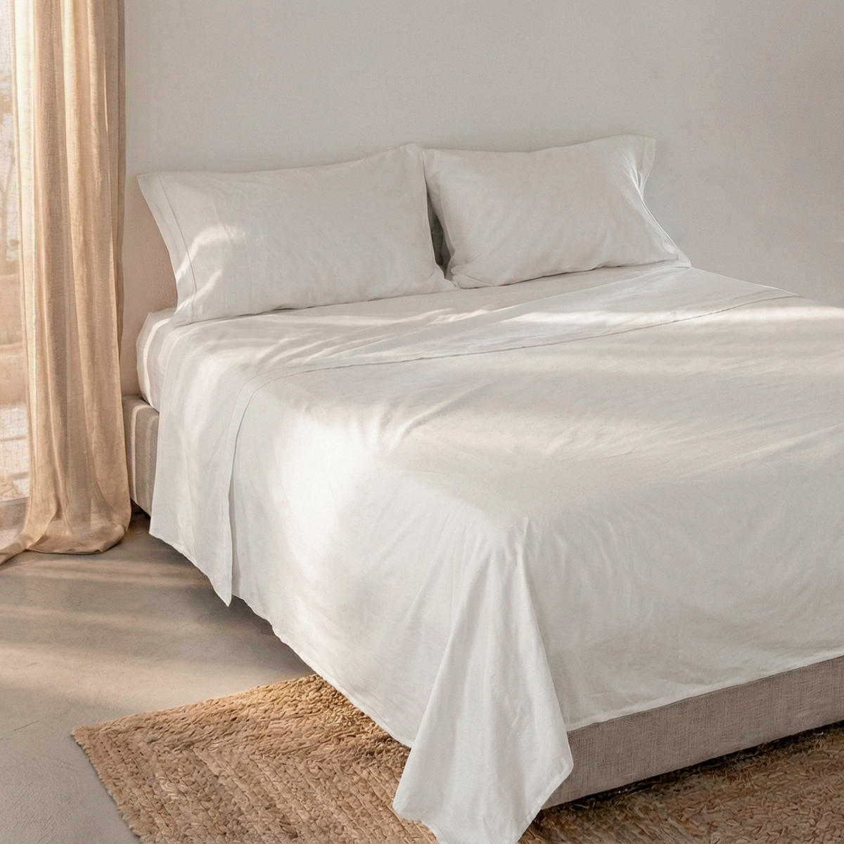 OBERBETTLAKEN basic 200 tc 160x270 cm weiss - Weiß, Textil (160/270cm) - Happy Friday