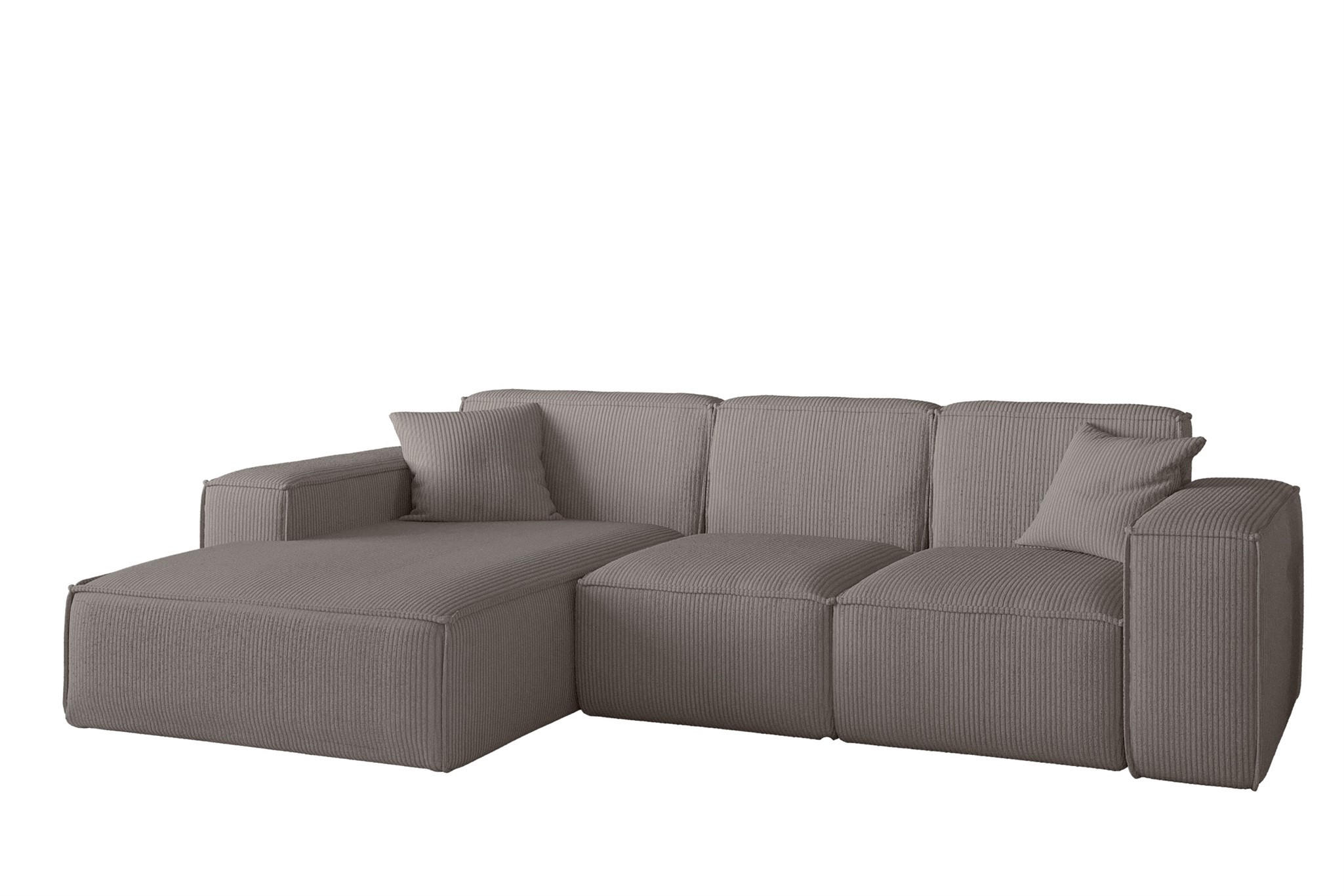 ECKSOFA Celes Premium Stoff Scala - Taupe, Holzwerkstoff/Textil (266/165cm) - Fun Möbel