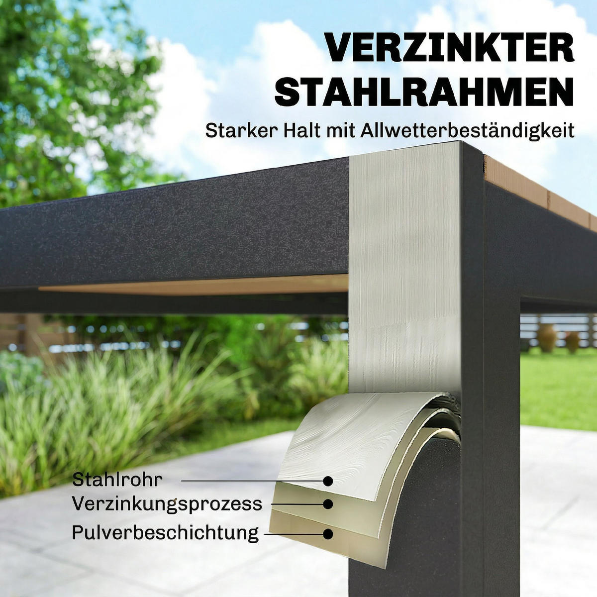 GARTENMÖBEL-SET Naturfarben 146.0/80.0/74.0cm - Naturfarben, Metall