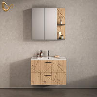 KOMPLET KOPALNIŠKEGA POHIŠTVA Ronco, Antracit/Obrtniški hrast, 3-delni - antracit/hrast artisan, leseni material (80/57/44.6cm) - Livinity®