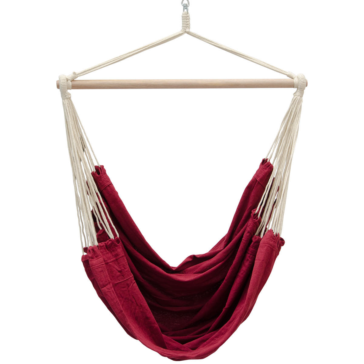 XXL HÄNGESESSEL 185/130 cm Belastbar bis 150 kg Bordeaux - Rot, Textil (130/155/185cm) - Amanka