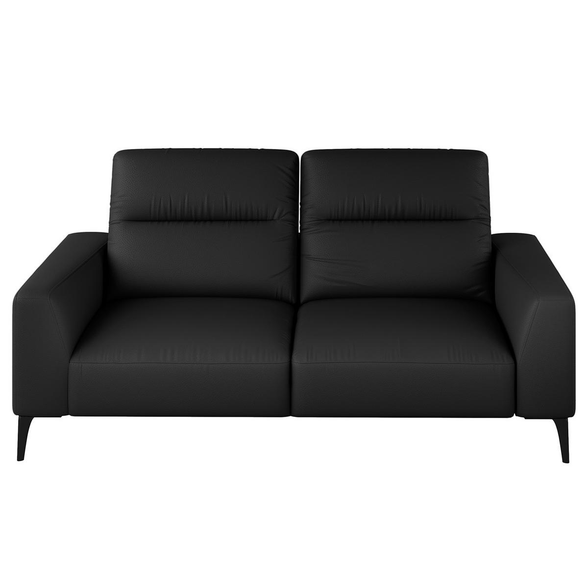 2-SITZER SOFA - Schwarz, Leder/Metall (170/73/107cm) - home24