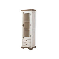 VITRINE Mango 65x45x190 weiß lackiert TOULOUSE #102 - Weiß, Holz (65/190/45cm) - Massivmoebel24