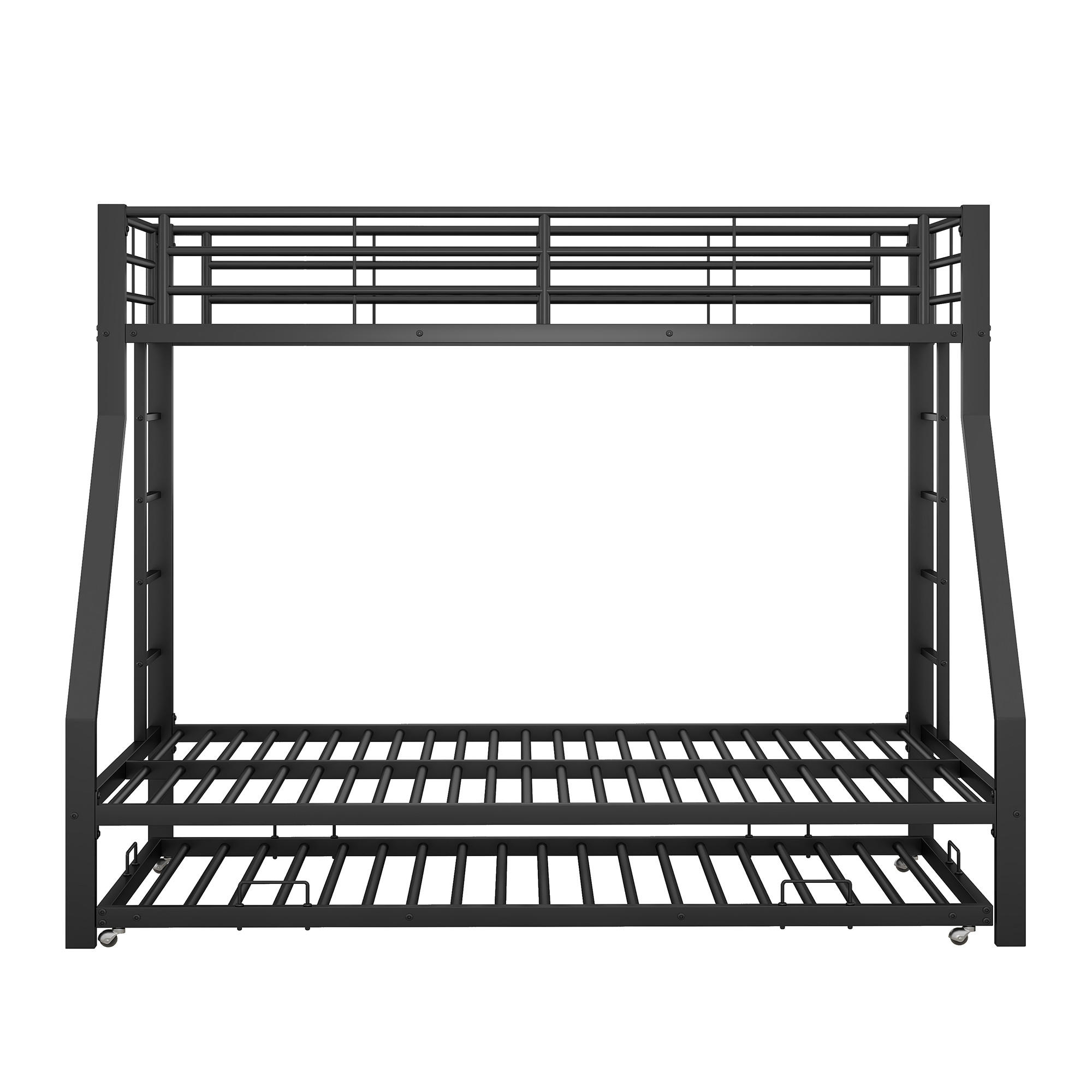 ETAGENBETT Metall 90/200 cm + 140/200 cm Schwarz - Schwarz, Metall - Raumix