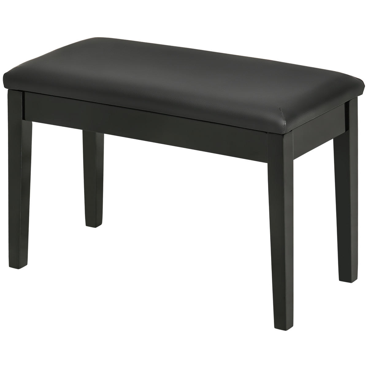 HOCKER DE-16369 gepolstert mit Massivholzbeinen Schwarz - Schwarz, Leder (35/49/75cm) - ComfortXL