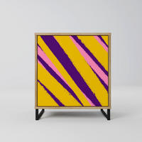 SIDEBOARD DREAMS COME TRUE, Eichefarben, 57,5x42x67,5 cm, Schwarze Metall-Rahmenfüße - Eichefarben/Multicolor, Holzwerkstoff/Metall (57.5/67.5/42cm) - SpaceRebels