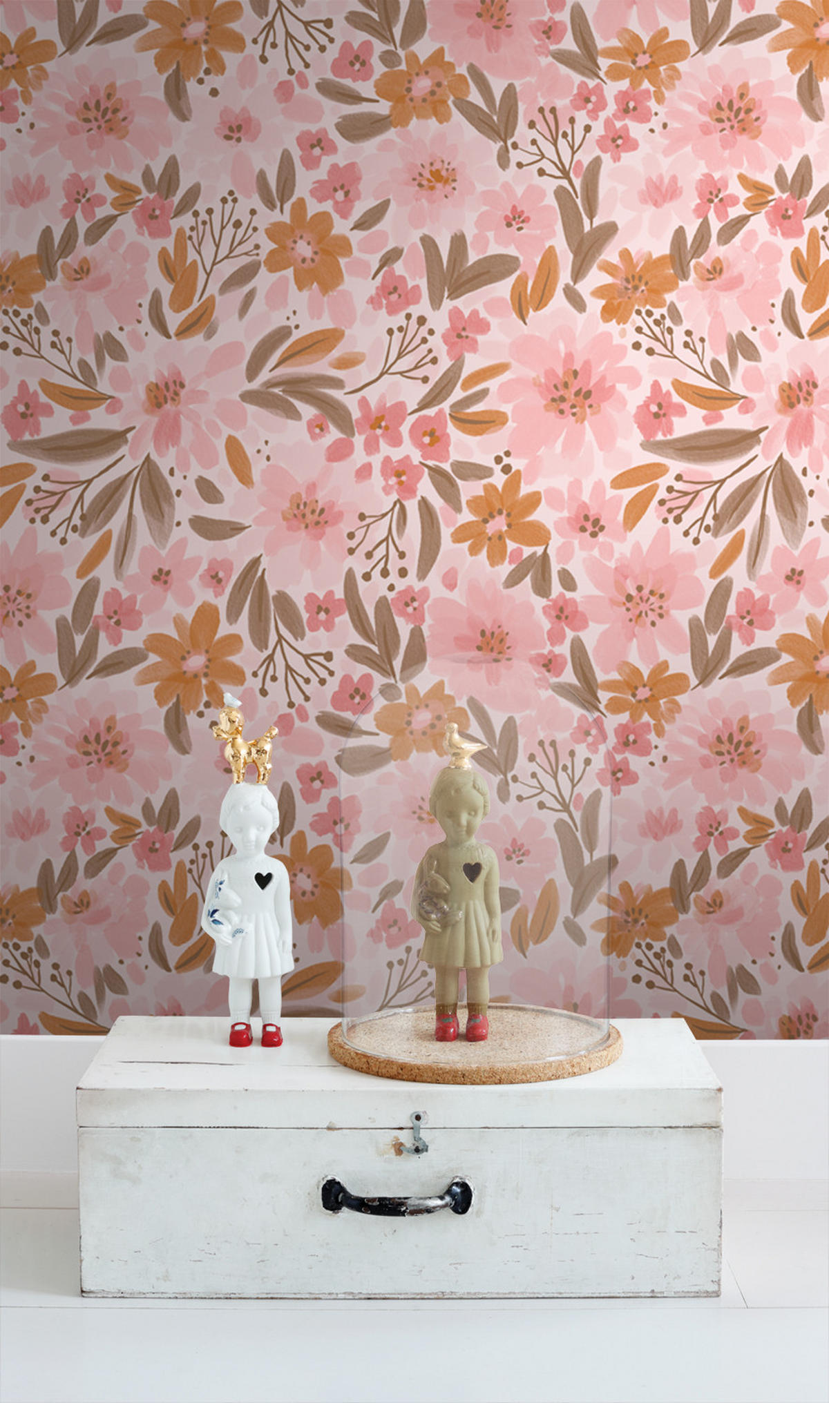 TAPETE Blumen 50 x 900 cm - Pink, Papier (50/900cm) - ESTAhome