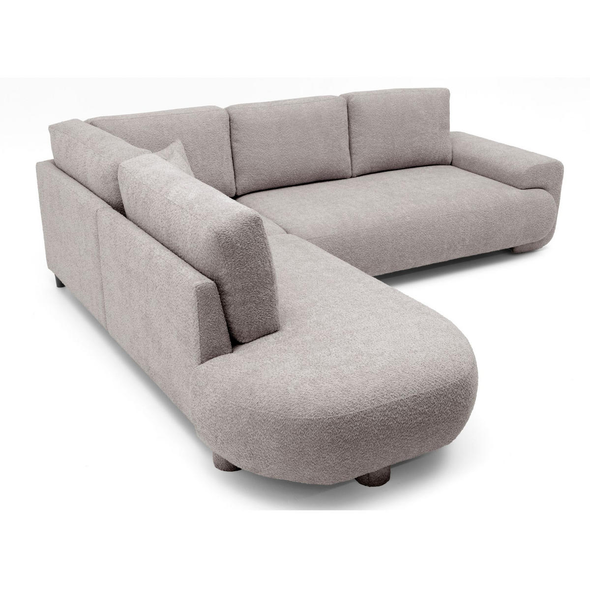 4-SITZER Ecksofa MIRABEL L Links 285x255 cm Bouclé Mauve - Mauve, Holz/Kunststoff (285/255cm) - Muffo