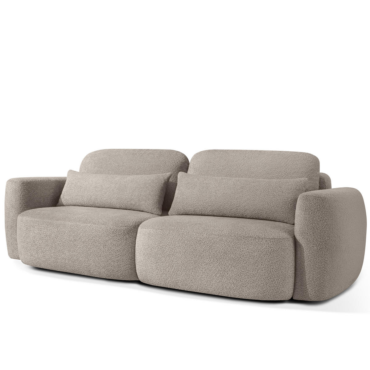 SOFA 3 ELOSA - Grau, Holz/Textil (245/85/115cm) - KONSIMO®