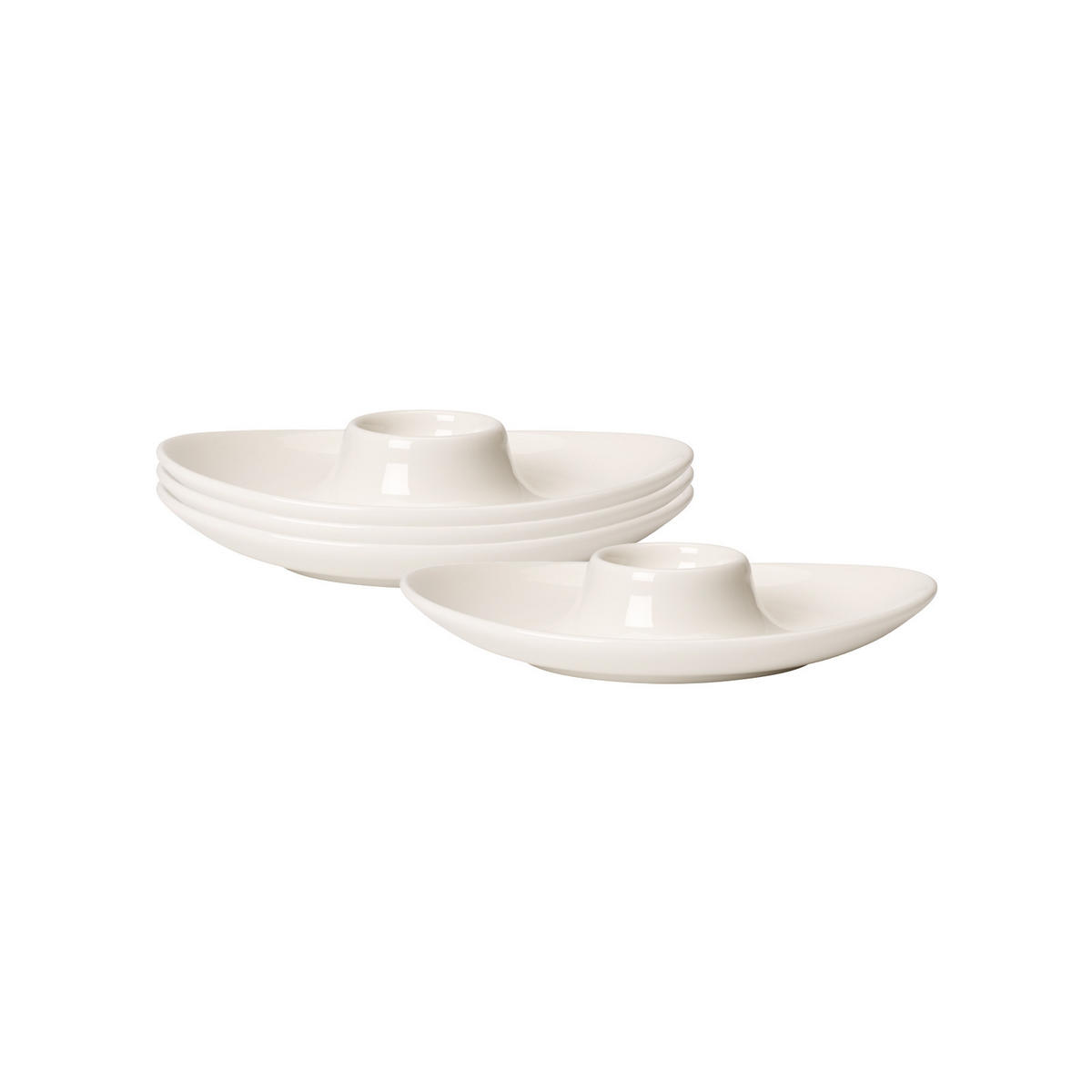 EIERBECHER New Cottage Basic weiß 15 x 11 cm 4er Set - Weiß, Keramik (11.3/2.9/15.3cm) - Villeroy & Boch