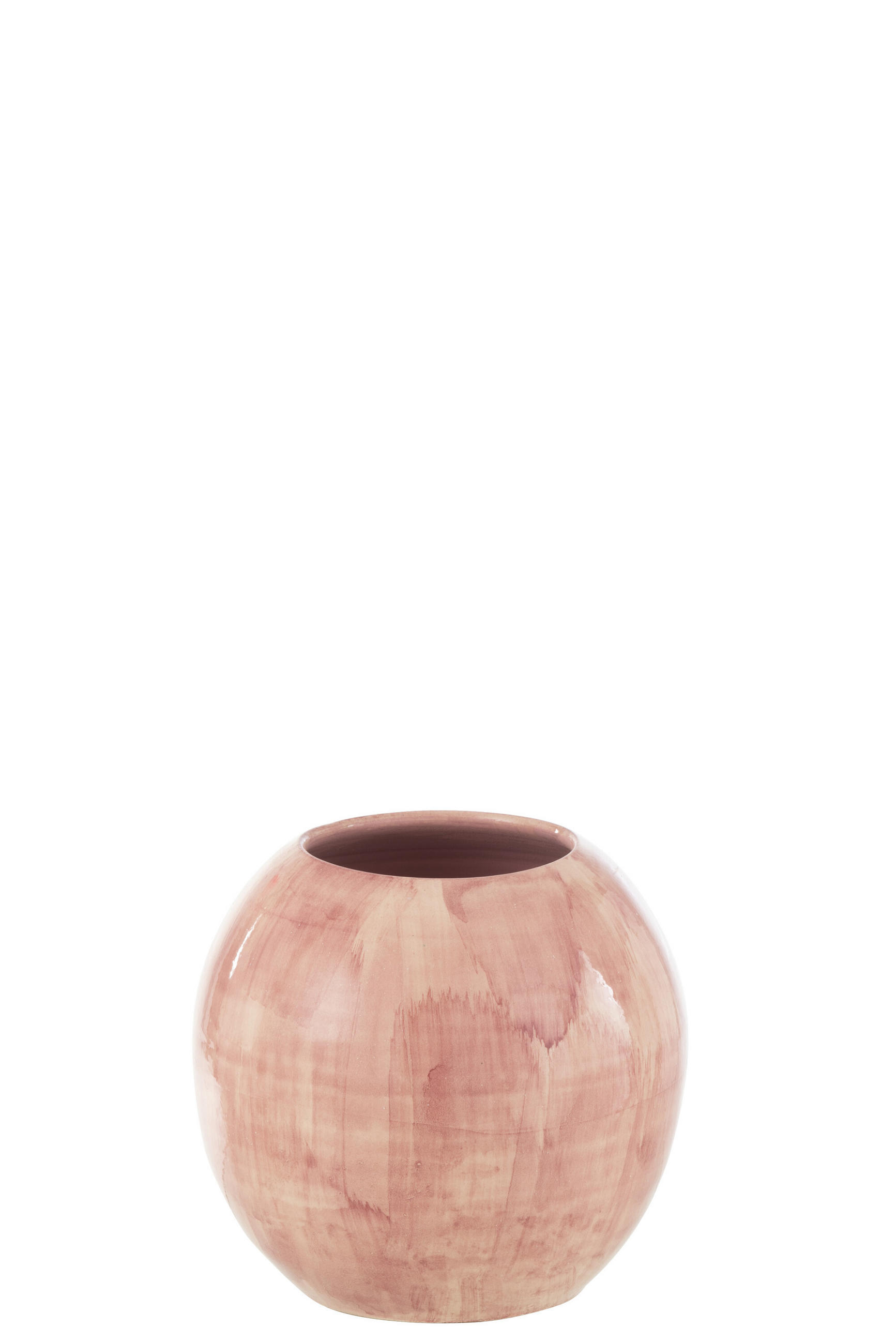 BLUMENTOPF HANDGEMALT - Töpferei - Rosa - M - Ø 24 cm - Pink, Keramik (24/21cm) - J-Line