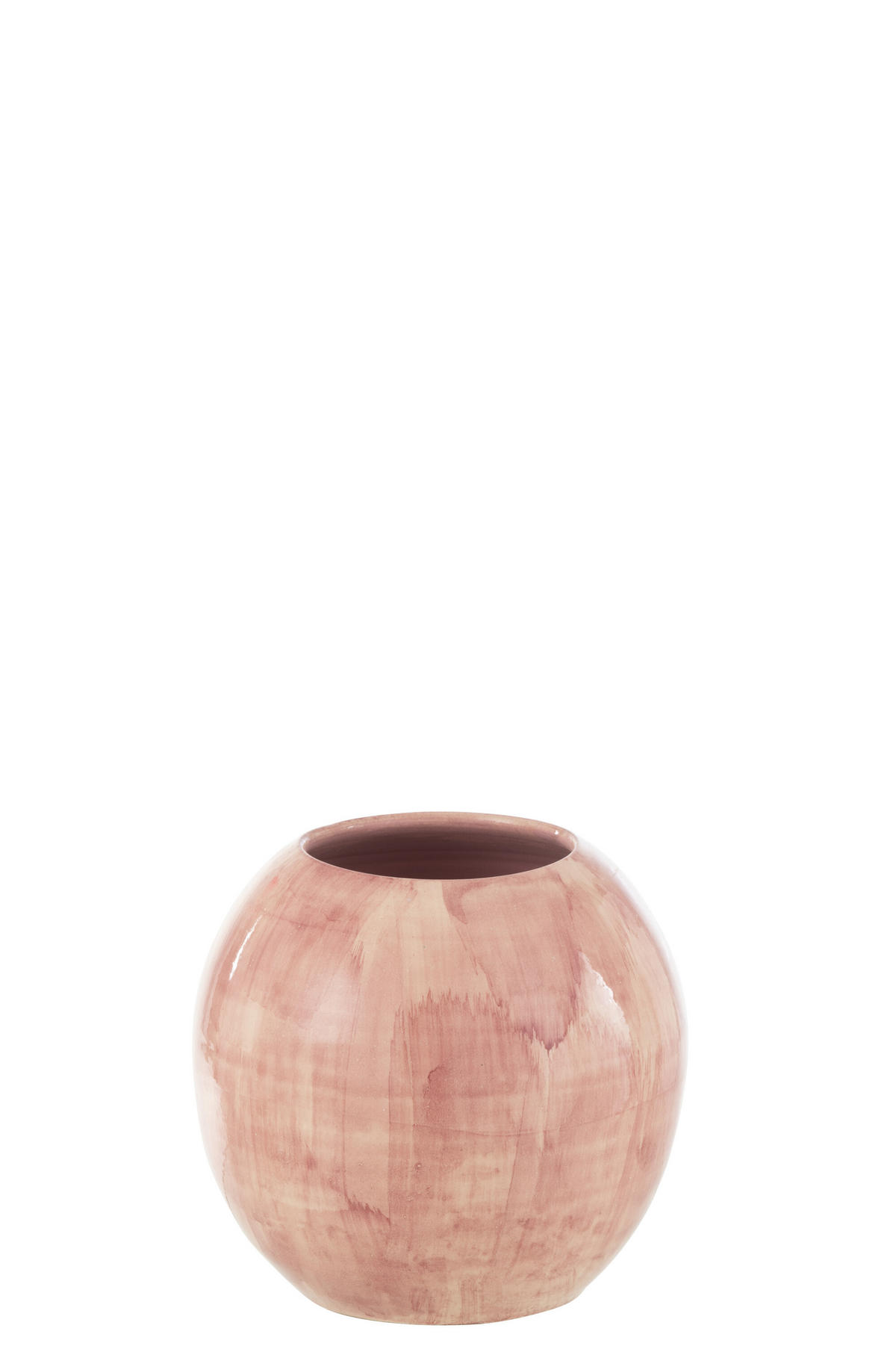 BLUMENTOPF HANDGEMALT - Töpferei - Rosa - M - Ø 24 cm - Pink, Keramik (24/21cm) - J-Line