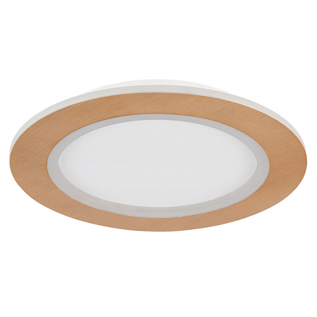 LED DECKENLEUCHTE CLAY METALL HOLZOPTIK - Braun, Metall (40/40/5cm) - Globo Lighting